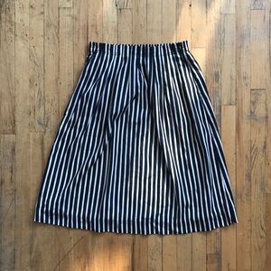 J. Crew Navy Striped Skirt